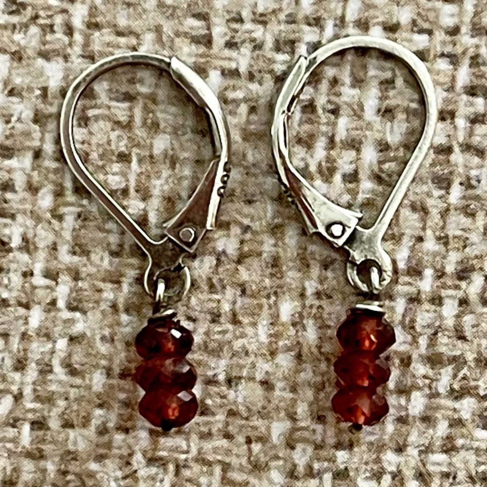 Michele Baratta Silver Garnet Earrings
